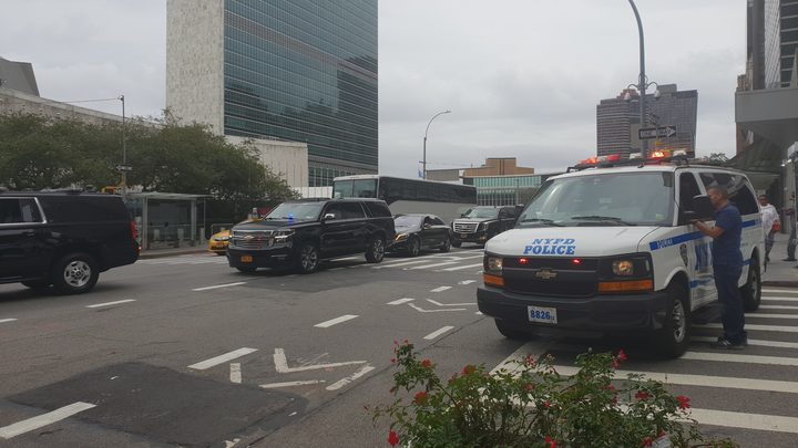 NYPD police van,
traffic Photo: RNZ / Chris Bramwell 