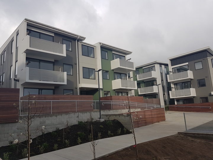 Wellington public
housing development has one- to four-bedroom apartments and
five are designed for people with accessibility needs.
Photo: RNZ / Katie Doyle 