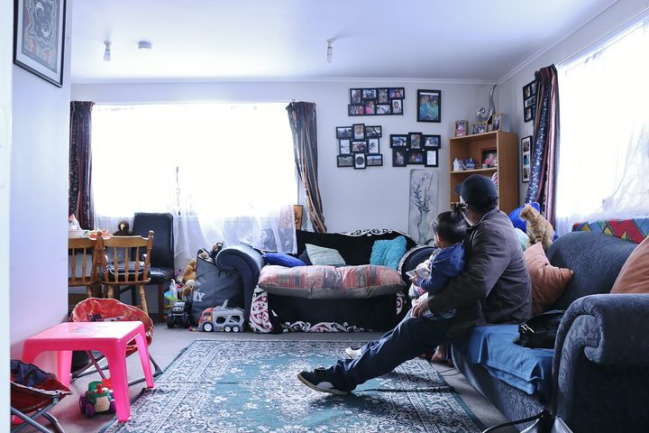 Housing First
tenant, Stan, has lived in his new home for the past year,
after years on the streets. Photo: RNZ / Eva Corlett 