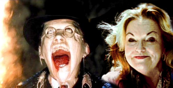 the face melting scene in raiders of the lost ark, but judith is there looking cheerful