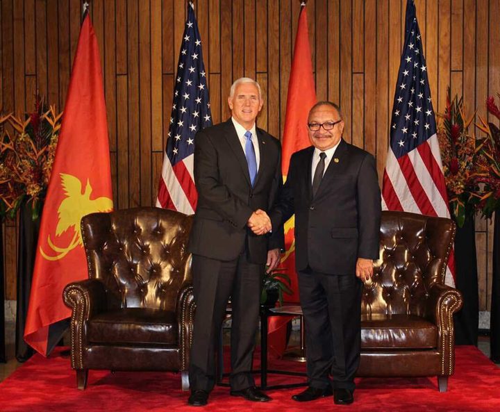 US Vice President
Mike Pence and Papua New Guinea Prime Minister Peter
O'Neill