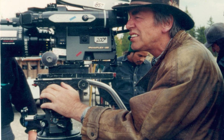 Geoff Murphy using
a movie camera