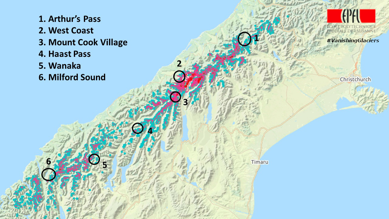 Arthur’s Pass, West Coast,
Mount Cook Village, Haast Pass, Wanaka and Milford Sound