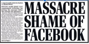 Headline: MASSACRE
SHAME OF FACEBOOK