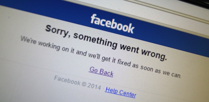 Facebook 'Something
went wrong' message