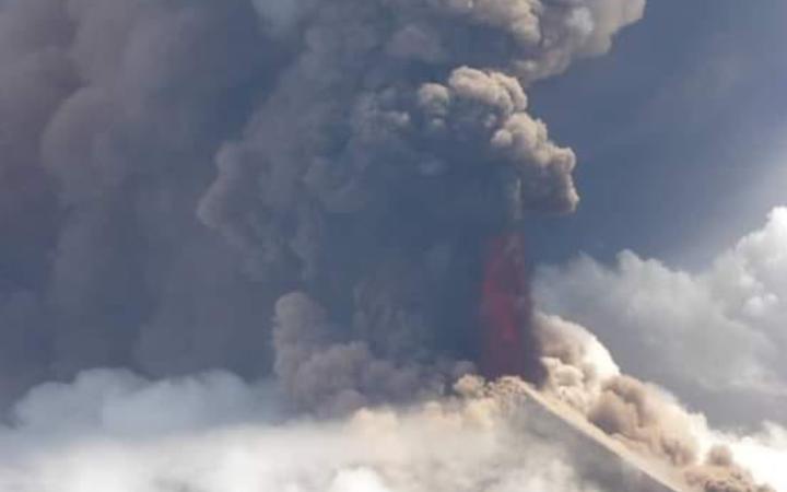 billowing volcanic
smoke
