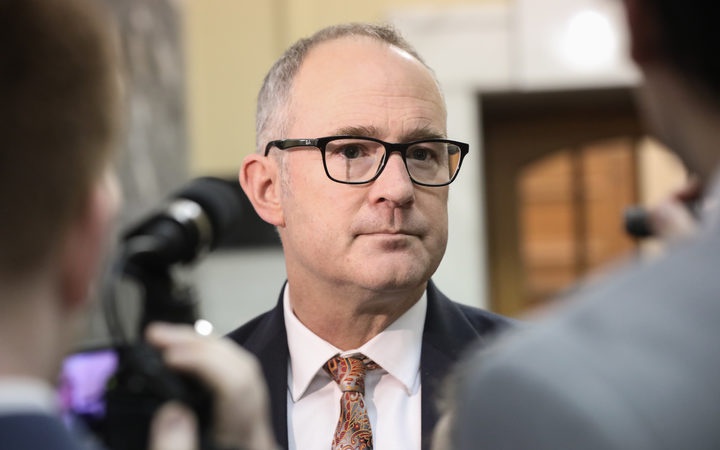 phil twyford at a
media standup