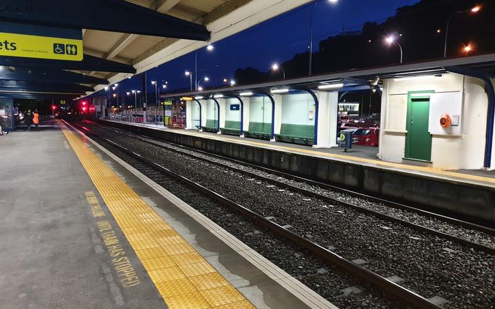 the platforms at
petone station, with no trains