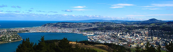 Dunedin, New
Zealand, View from Opoho to the City - panorama
